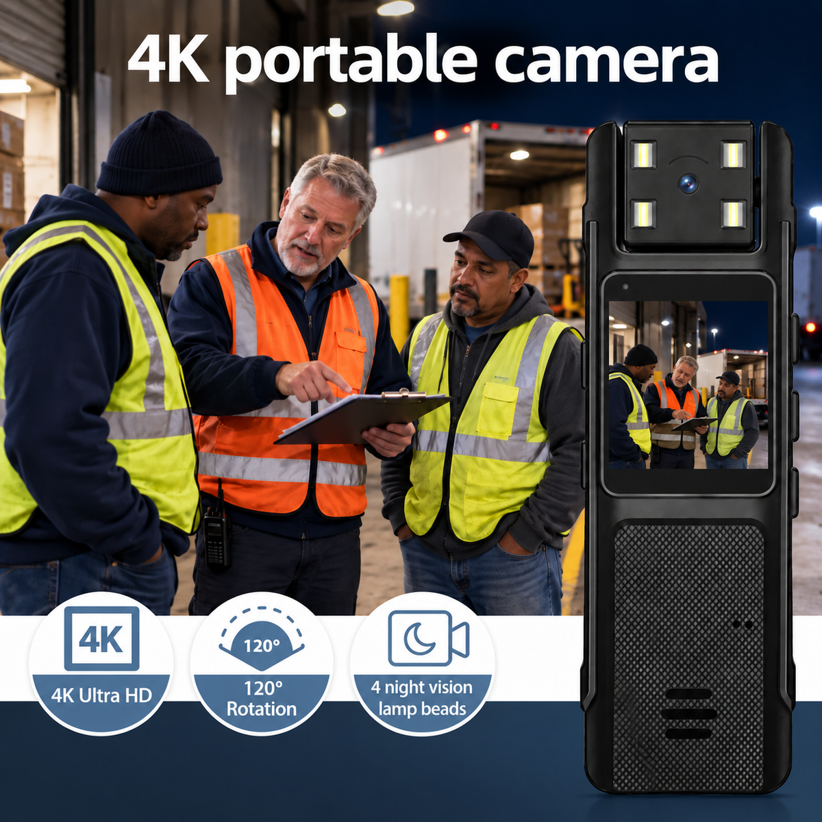 4K Rotatable Body Camera