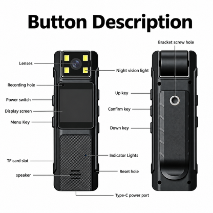4K Rotatable Body Camera