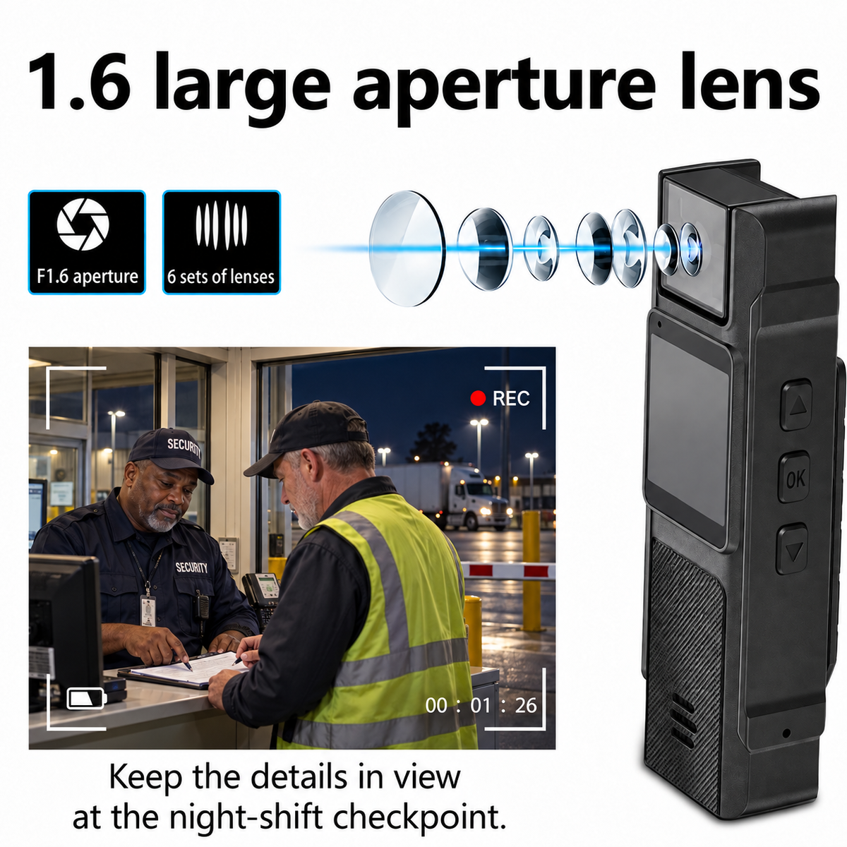 4K Rotatable Body Camera