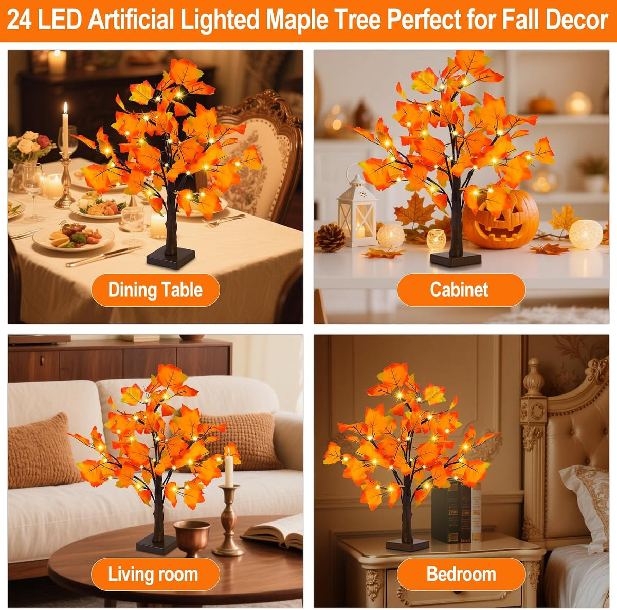 Artificial Fall Lighted Maple Tree