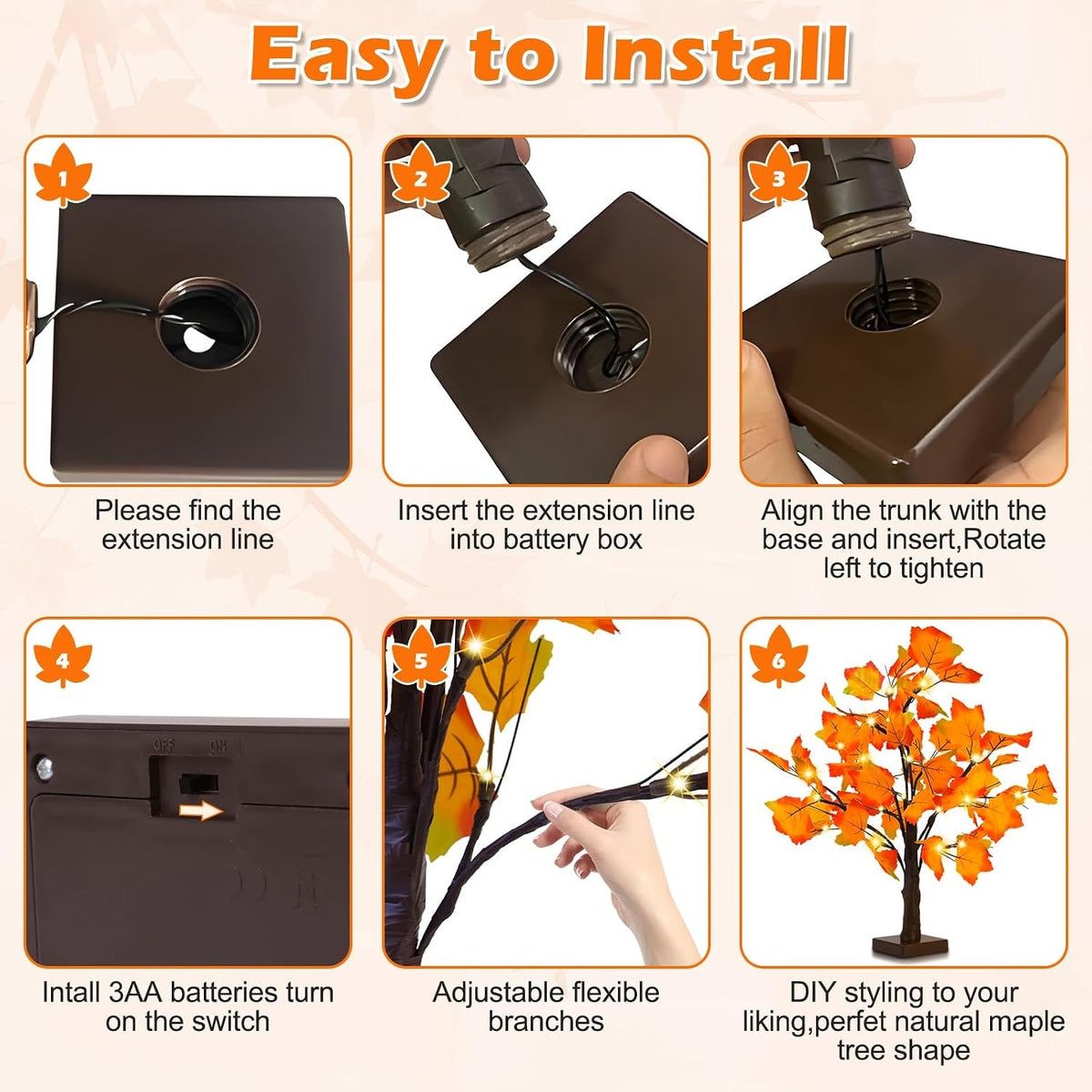 Artificial Fall Lighted Maple Tree